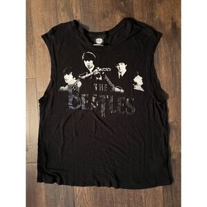 The Beatles 60s Band Top Women's Medium Black Graphic Tank Top Music Pop Rock‎